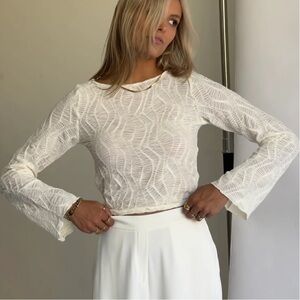 NWOT Yllw The Label White textured Top - XS